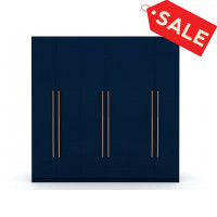Manhattan Comfort 107GMC4 Gramercy Modern Freestanding Wardrobe Armoire Closet in Tatiana Midnight Blue